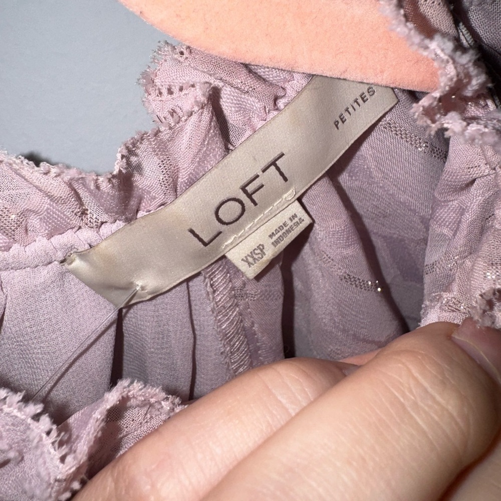 LOFT Ruffle Sleeve Blouse - Light Purple - Picture 3 of 7